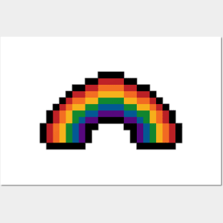 Pixel Rainbow Design in LGBTQ Pride Flag Colors Posters and Art